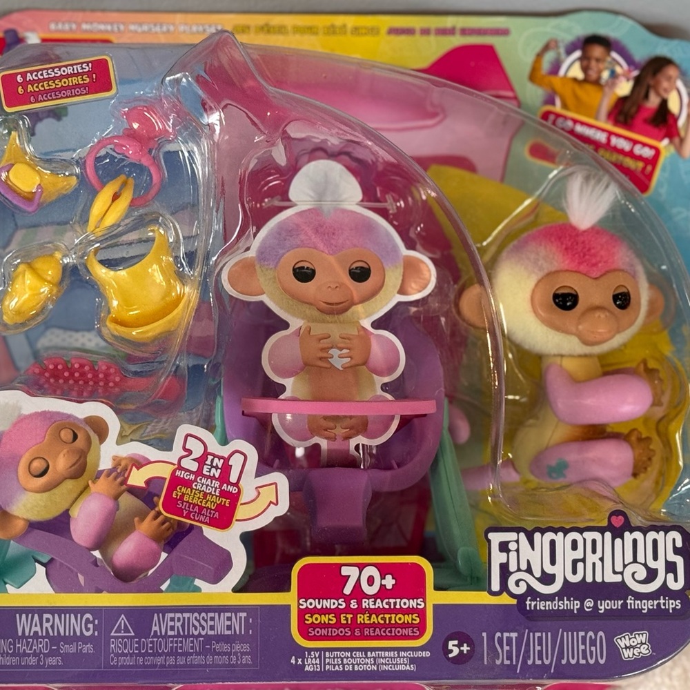 Fingerlings: Interactive Baby Monkey Nursery Playset Toy “Jas”. BRAND NEW